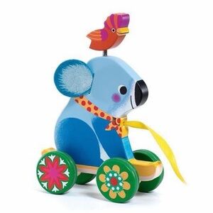 Djeco Pull & Push Otto wooden toy blue Koala